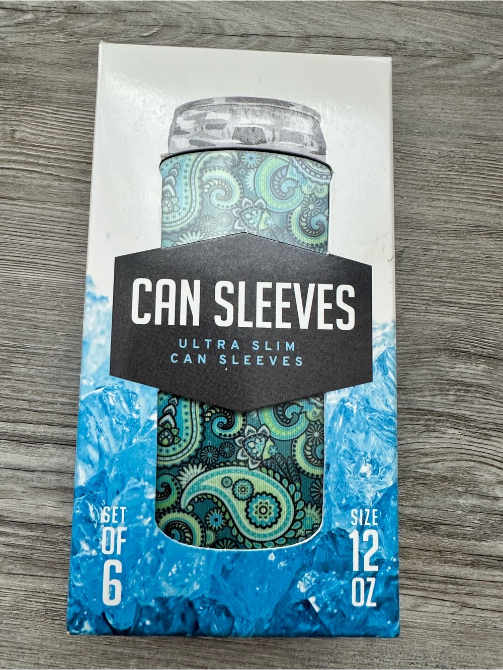 Ultra Slim Paisley Can Cooler Sleeves - set of 6